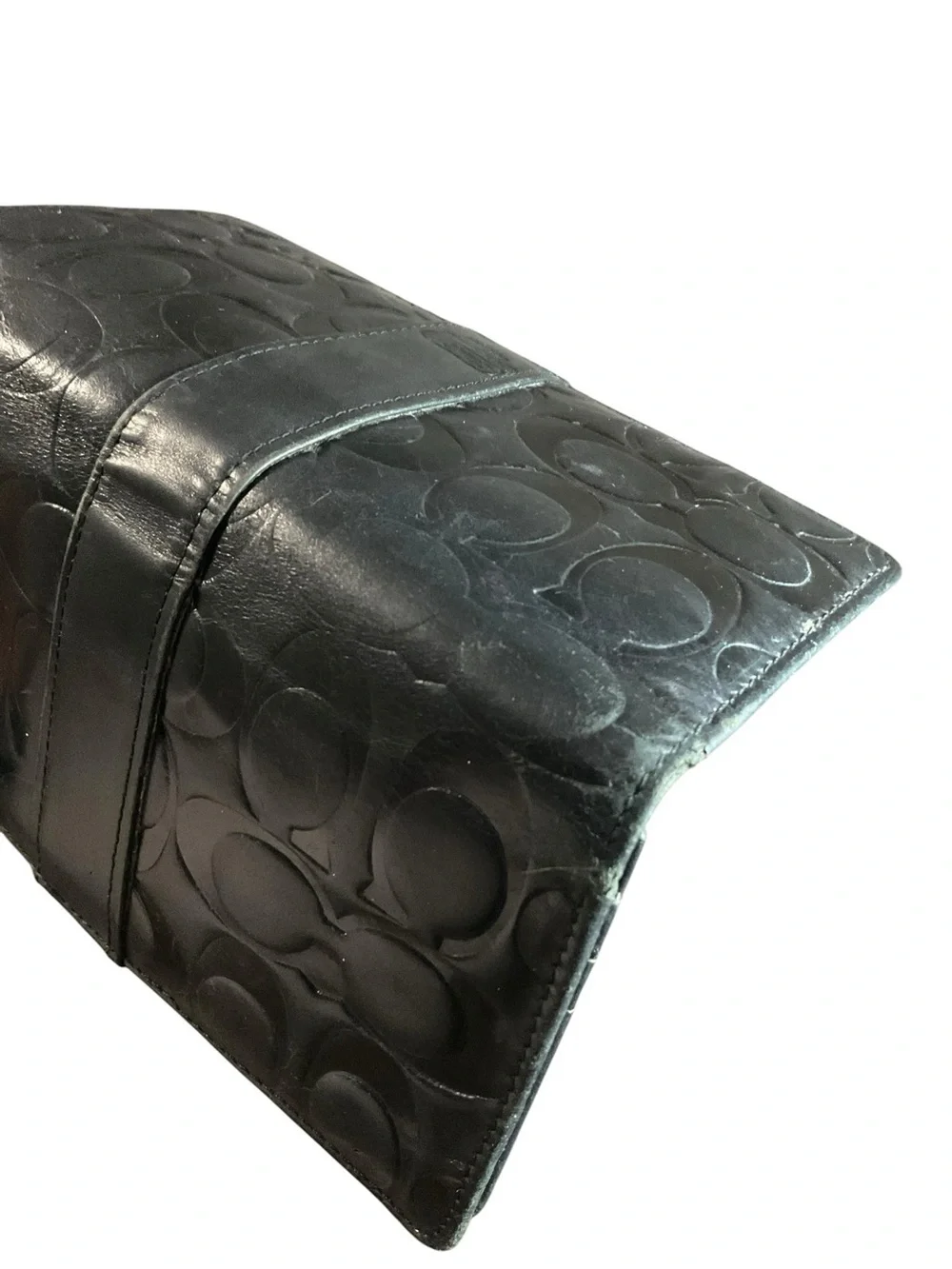 Coach Black Embossed Signature Leather Wallet